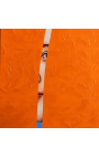 Moderne rechteckige Acrylmalerei "Indiskretion - Studium Orange"