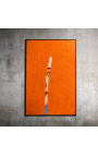 Moderne rechteckige Acrylmalerei "Indiskretion - Studium Orange"