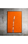 Tableau contemporain rectangulaire peinture acrylique Indiscrétion - Étude Orange