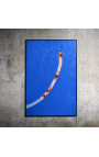 Súčasná obdĺžniková akrylová maľba "Indexe - Štúdia Modrá"
