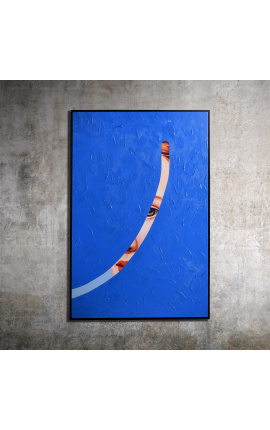 Tableau contemporain rectangulaire peinture acrylique "Indiscrétion - Étude Bleu"