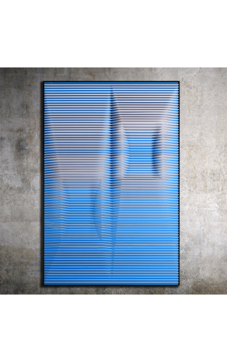 Contemporary 3d painting Blue Hour with plexiglass case