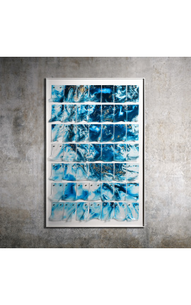 Pittura 3D rettangolare contemporanea "Plasticità - Studio Blu"