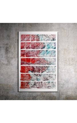 Tableau contemporain rectangulaire en 3d "Plasticité - Etude Rouge"