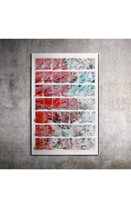 Tableau contemporain rectangulaire en 3d "Plasticité - Etude Rouge"