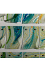 Tableau contemporain rectangulaire en 3d "Plasticité - Etude Vert"