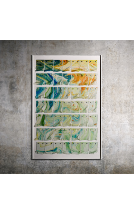 Pintura 3d rectangular contemporánea "Plasticidad - Estudio Verde"