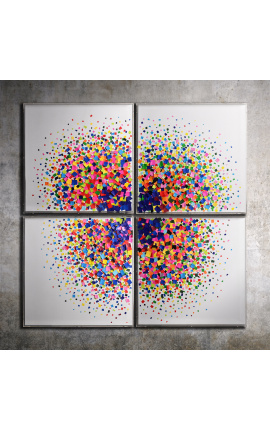 Pinturas contemporáneas 3d "Post It Bing Bang" con plexiglass case