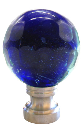 Treppengeländer dunkelblau Glas facettiert