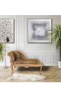 Baroque daybed leopard texture and raw wood