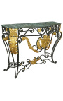 Konzola od kovanog željeza u stilu Luja XV sa zelenim mramorom - 12