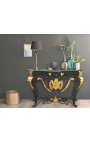 Smideskonsol i Louis XV-stil med grön marmor - 7