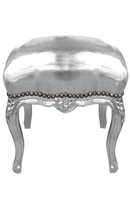 Barokk lábtartó Louis XV ezüst bőrönd és ezüst fa - 1