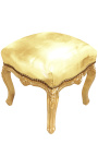 Barokni oslonac za noge Louis XV. umjetna koža zlato i zlato drvo