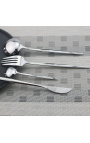 Set of 24 stainless steel cutlery, silver color table service
