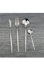 Set od 24 pribora za jelo od nehrđajućeg čelika, stolni servis srebrne boje