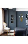 Great wall light bronze ormoulu Louis XVI style with three sconces