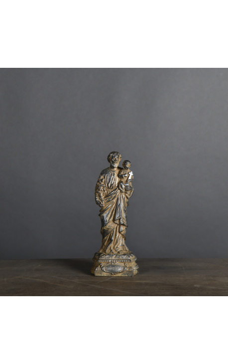 "Józef i dziecko" statueta w czarnym patynowanym plastrze