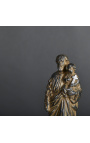 "Joseph und Kind" statuette aus schwarzem pflaster