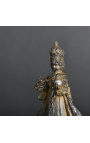 Estatueta "Menino Jesus da Coroa" em gesso patinado preto