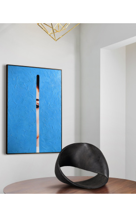 Contemporary rectangular acrylic painting &quot;Indiscretion - Study Cyan&quot;