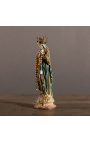 Estatua de yeso Polychrome "Virgin Mary con la corona"