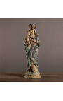 Statue av polykrom "Madonna og barnet kronet"