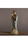 Large polychrome plaster statue "Madonna and child crowned"