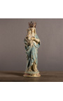 Large polychrome plaster statue "Madonna and child crowned"