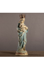 Grote polychrome plasterstatue "Madonna en het kind kroon"