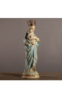 Large polychrome plaster statue "Madonna and child crowned"