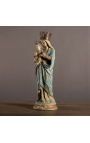 Estàtua gran de guix policrom "La Mare de Déu i el nen coronats"