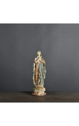 Statue en plâtre polychrome "La Vierge Marie"