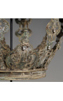 Gran corona imperial decorativa en metall d'aspecte coure