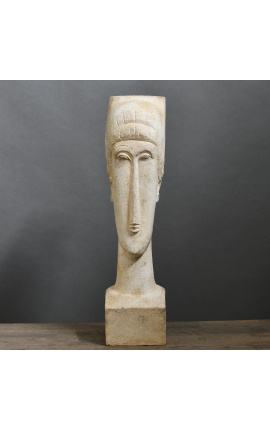 Sculptură "Sărbătoare Modigliani" - Fața femeii - Albă