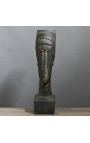 Skulptur "Tribut an Modigliani" - Frau Gesicht - Schwarz