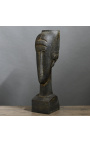 Escultura "Homenagem a Modigliani" - Rosto de mulher - Preto
