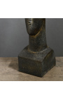 Escultura "Homenagem a Modigliani" - Rosto de mulher - Preto