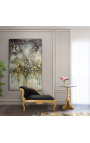 Louis XV chaise longue svart fløyel stoff og gull tre - 12