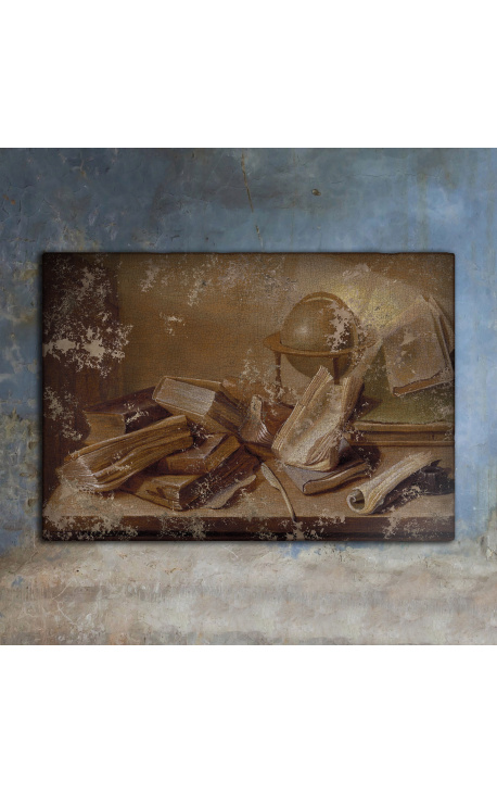 Pintura "Bodegó amb llibres i globus terrestre" - Jan Davidszoon de Heem