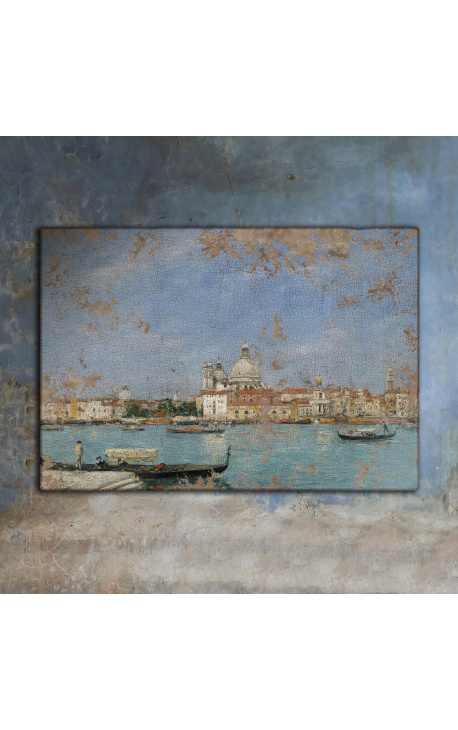 Kraštovaizdžio piešinys "Venecija, Santa Maria della Salute" - Eugène Boudin