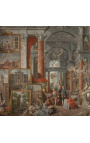 Maalaaminen "Galeria näkymistä moderni Roomasta" - Pääosat Giovanni Paolo Panini