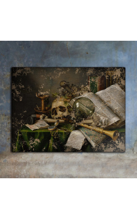 Festészet "Vanitas - Még mindig élet kéziratokkal és koponyával" - Edwaert Collier