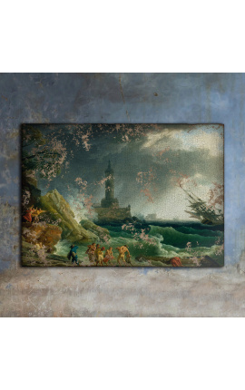 Pintura "Storm on the Mediterranean Coast" - Claude Joseph Vernet
