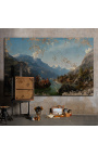 Pintura "Procissão de casamento no Hardangerfjord" - Adolf Tidemand & Hans Gude