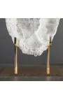 Bloco de Selenita transparente montado em suporte dourado - Tamanho M