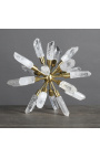"Alkemisk stjerne" i stein krystall på en gullstøtte 23 cm Ø