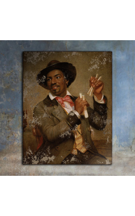 Pintura de retrato "The Bone Player" - William Sidney Mount