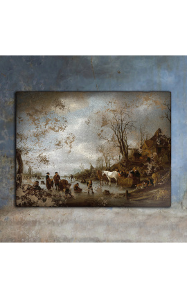 Pintura "Paisaje de invierno cerca de una posada" - Isack van Ostade