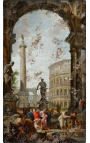 Pintura "El filósofo Diógenes tirando su tazón" - Giovanni Paolo Pannini
